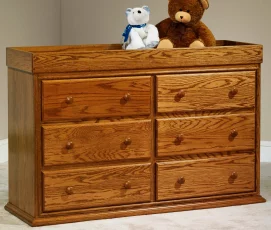 Geneva Nursery Dresser in Oak with Burnished Honey