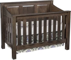 Peaceful Dreams Panel Crib in Oak with Midnight Slate stain