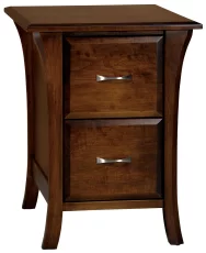 Alix Contemporary Wooden File Cabinet With Curved Posts