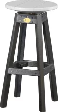 Dove Gray and Black Arashi Outdoor Bar Stool
