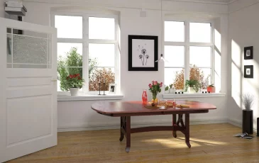 Dining Table with Bow End Top