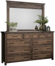 Boxi Rustic Mirrored Dresser
