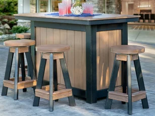 Canova Beach Island and Swivel Stools