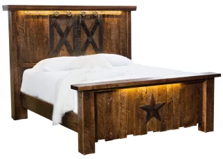 Drummond Country Rustic Bed With Western Style and Star