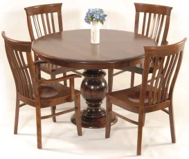 Rustic Cherry Pedestal Table