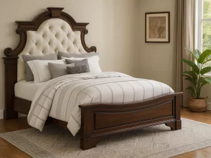 White Tufted Upholstered Bed