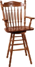 Griffin Swivel Amish Barstool in Oak