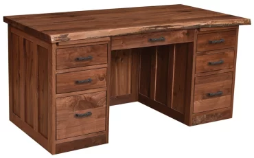 62 Inch Desk in Rustic Walnut