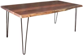 Kediri Live Edge Dining Table in Rustic Walnut