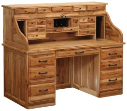 Amish Made Hickory Roll Top Desk
