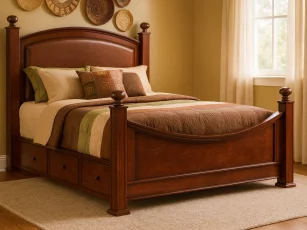 Madeline Leather Upholstered Bed