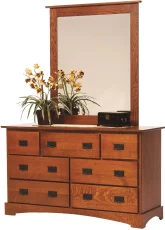Mission Hills Mirror Dresser in Oak