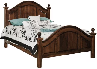 Cannonball Bed - Natchez Arched Panel Bed by Amish Woodworkers - shown in brown maple