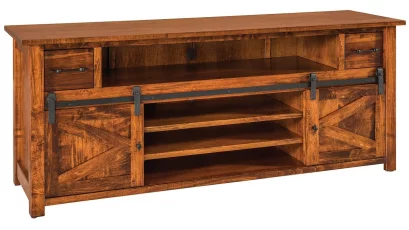 Brown Maple Barn Door Console