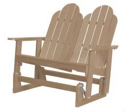 Weathered Wood Odessa Double Adirondack Glider