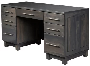 Omega Modern Double Pedestal Desk - Gray wood