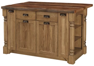 Kitchen Island with Reclaimed Top