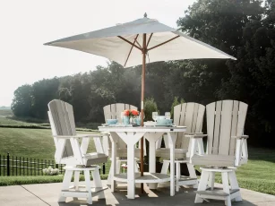 Sidra Table and Oristano Swivel Pub Chairs