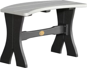 Dove Gray and Black Stockton Outdoor Dining Bench
