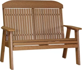 Antique Mahogany Stockton Patio Bench