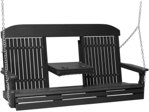 Black Stockton Porch Swing with Console