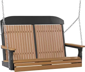 Cedar and Black Stockton Porch Swing