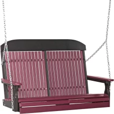 Cherrywood and Black Stockton Porch Swing