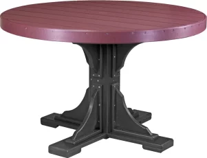 Cherrywood and Black Stockton Outdoor Single Pedestal Table