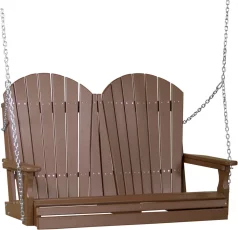 Chestnut Brown Tahiti Adirondack Porch Swing