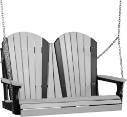Dove Gray and Black Tahiti Adirondack Porch Swing