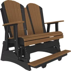 Antique Mahogany and Black Tahiti Loveseat Balcony Glider