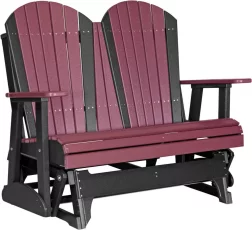Cherrywood and Black Tahiti Loveseat Patio Glider