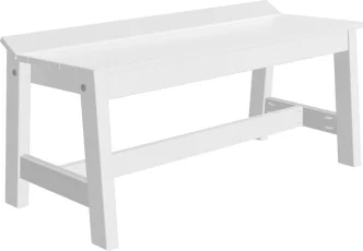 White Stockton Outdoor Dining Bench