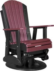 Cherrywood and Black Tahiti Outdoor Swivel Glider