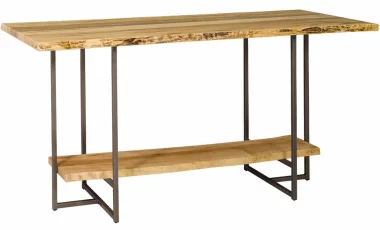 Travilah Live Edge Bar Table in Rustic Brown Maple