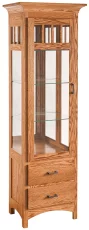 Oak Narrow Curio Cabinet