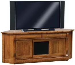 Oak Corner Media Console